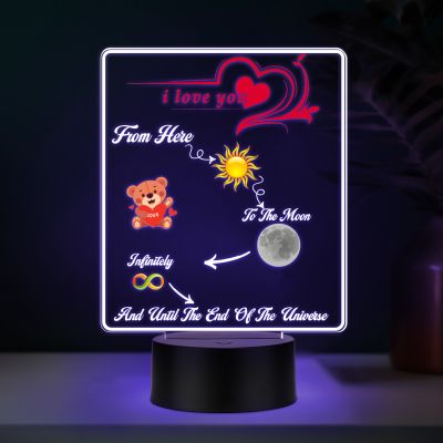 Couples Led Night Lamp Gift Item for Wedding, Anniversary, Birthday & Valentine's Day Romantic Gift for Couples Multicolored Light (I Love You)